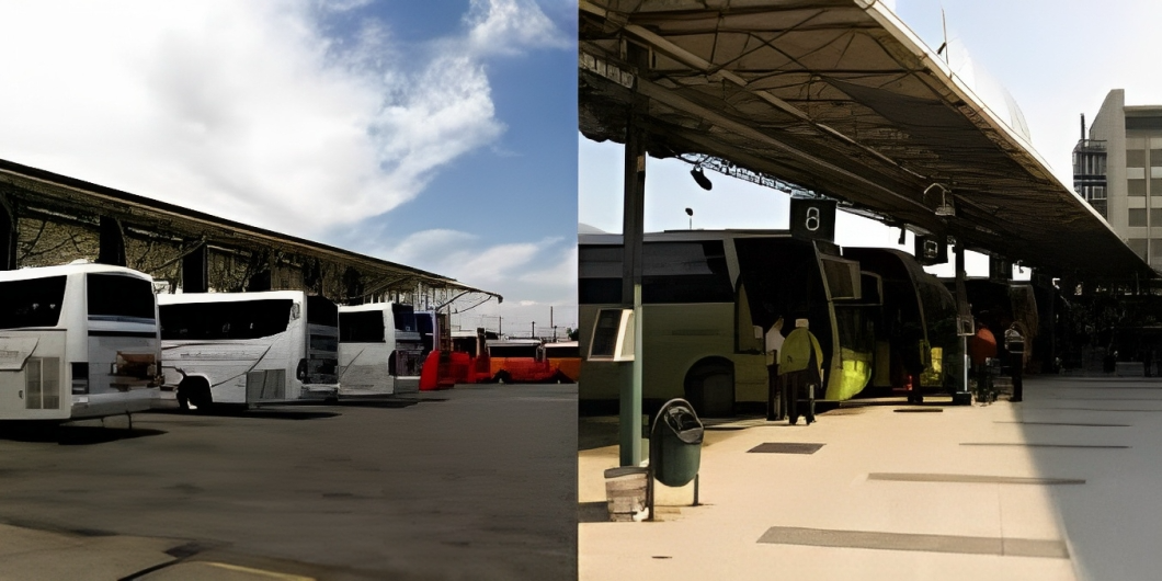 ¿Cuál es la dirección de la terminal de buses de Turbus en Santiago?
